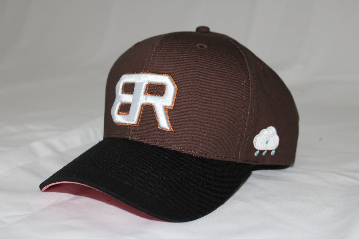 Brown Cotton & Pink Visor Hat