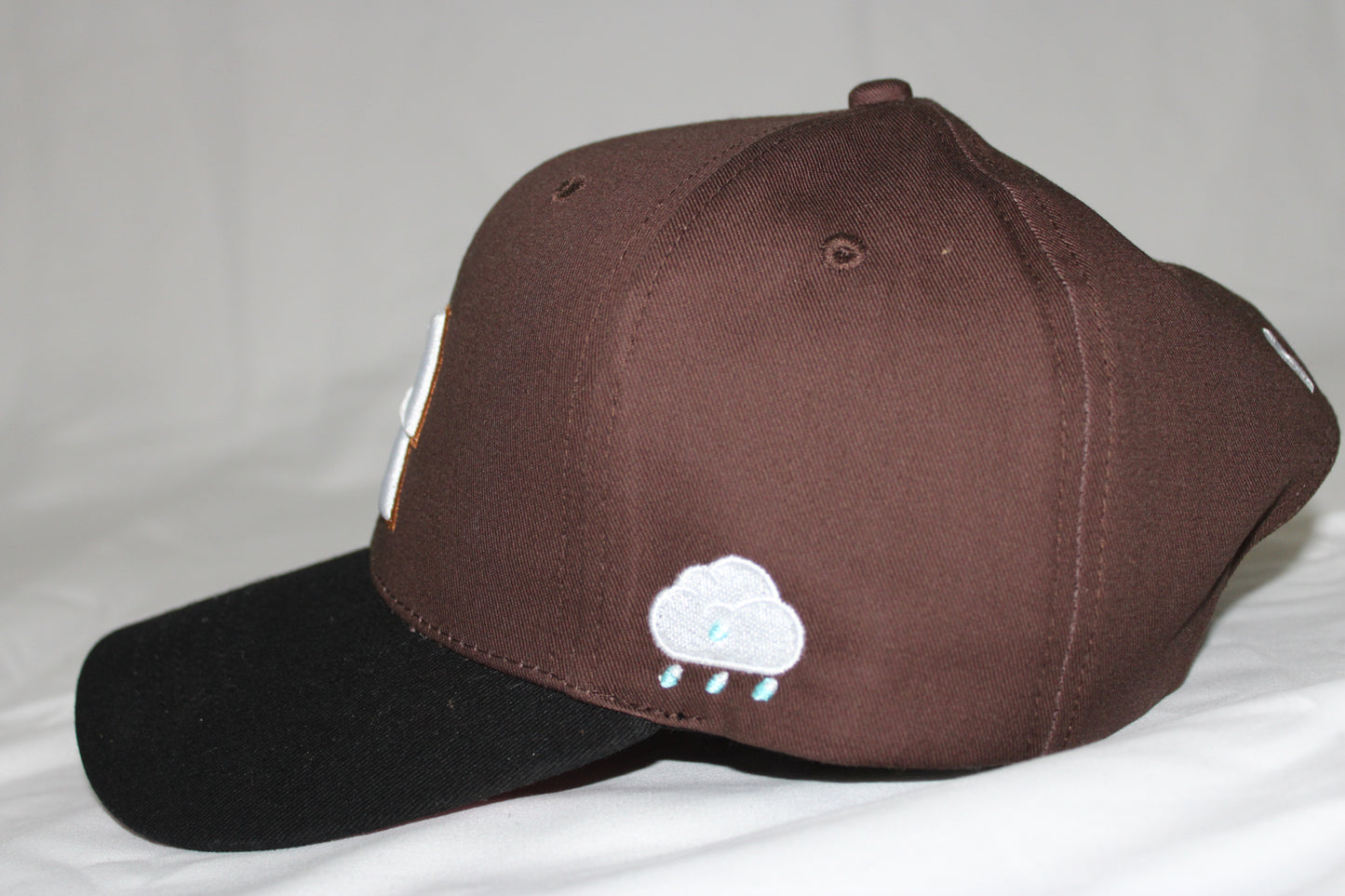 Brown Cotton & Pink Visor Hat
